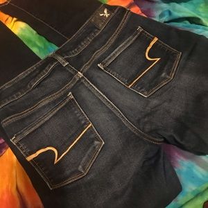 American Eagle Size 8 LONG  Skinny Blue Jeans
